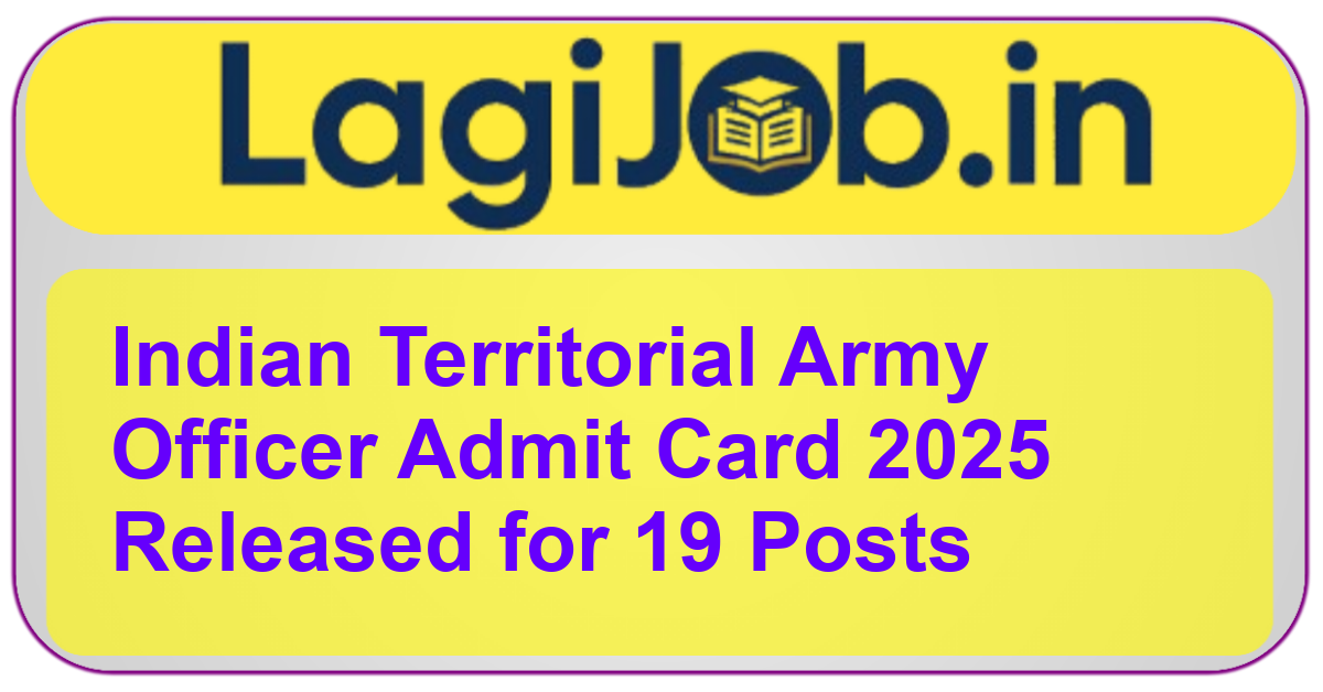 Indian Territorial Army Officer Admit Card