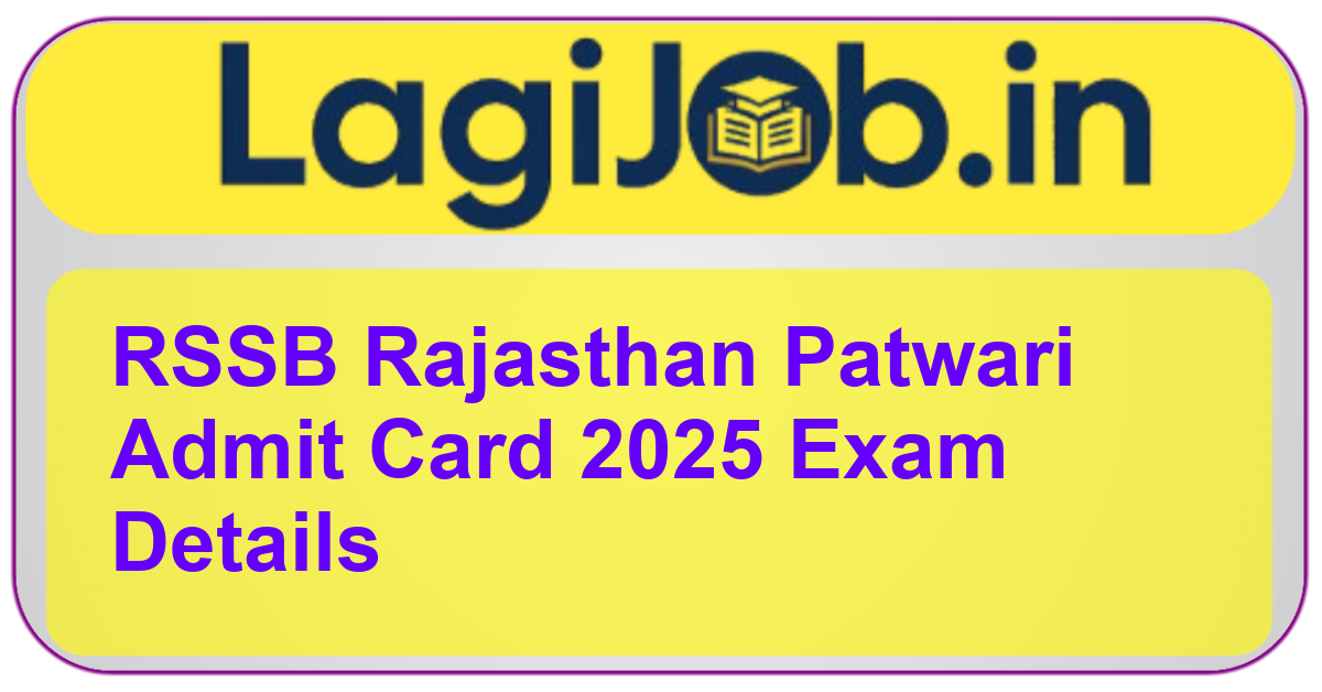 RSSB Rajasthan Patwari Admit Card