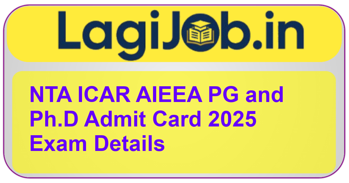 NTA ICAR AIEEA PG and Ph.D admit card